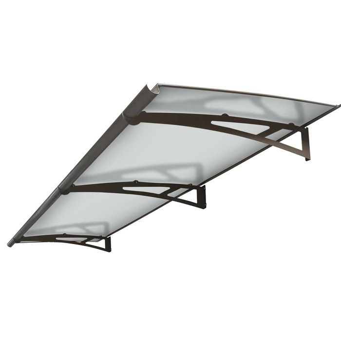 Copertină NEO Otel + ALU cu Jgheab + Plexiglas de ușă 120/150x100cm
