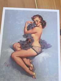 Pin-up Girls Art Print  litografie arta 1950 midcentury USA poster bar