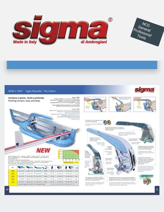 Mașina de tăiat gresie SIGMA 125 cm art. 4EN Seria4