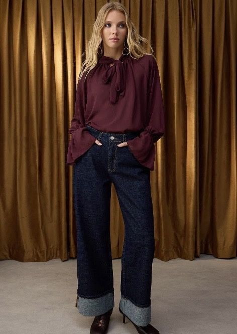 Дамски широки дънки