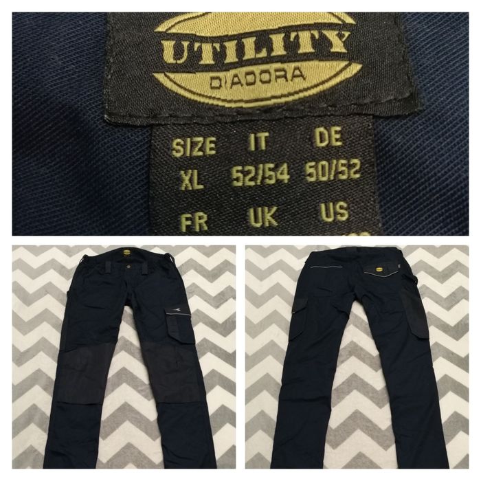 DIADORA pantaloni salopetă lucru bărbați | XL | transport GRATUIT‼️FAN