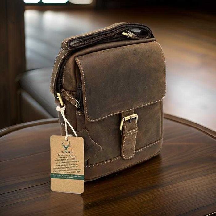 Geanta de Umar Barbati Tip borseta, Piele Naturala Hunter Vintage