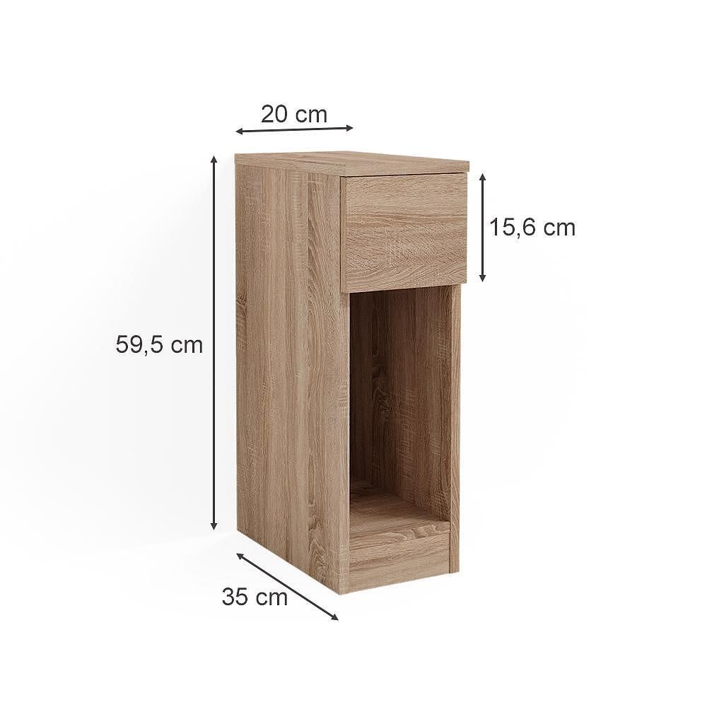Нощно шкафче "ентон" сонома 20 х 59.5 см комплект от 2 бр.
