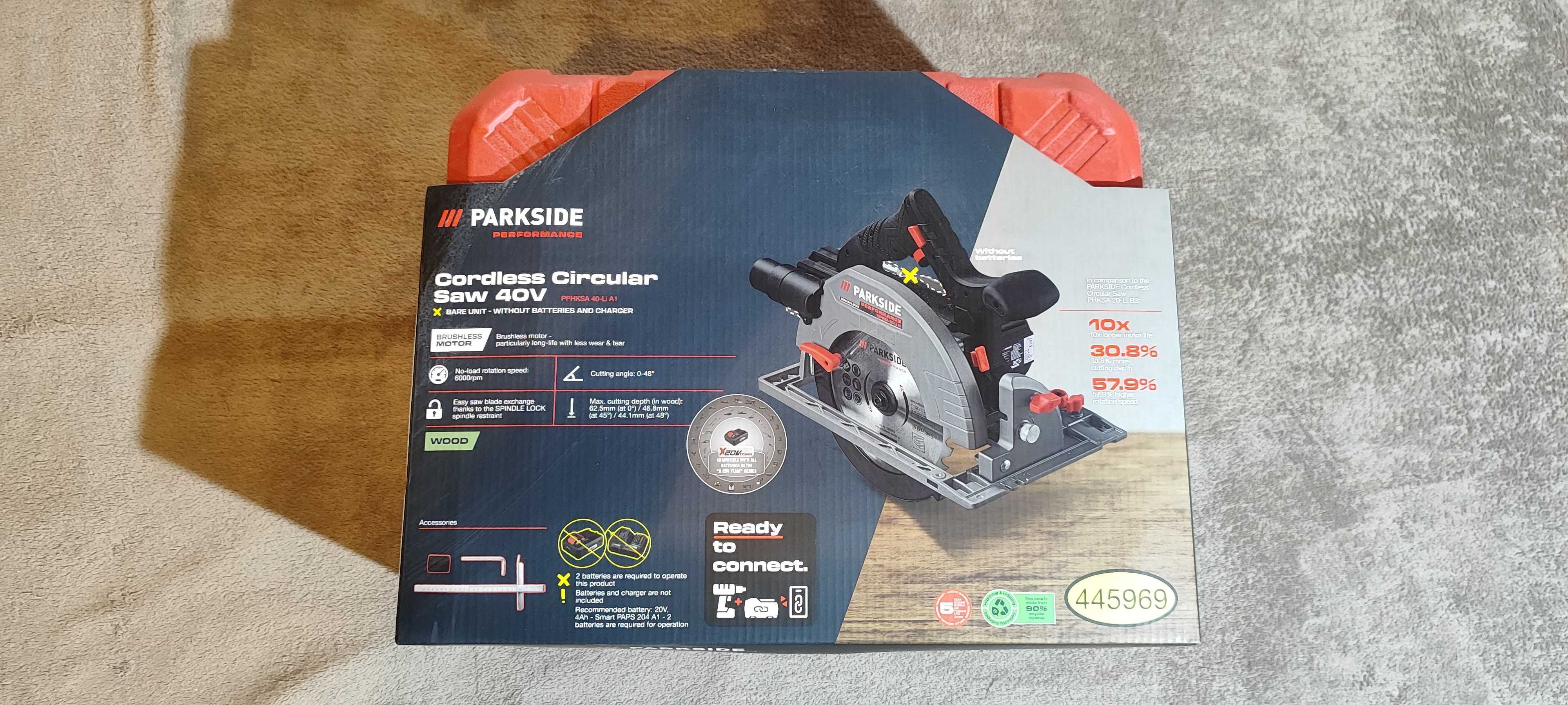 Parkside Циркуляр 40V Безчетков PPHKSA 40-Li A1