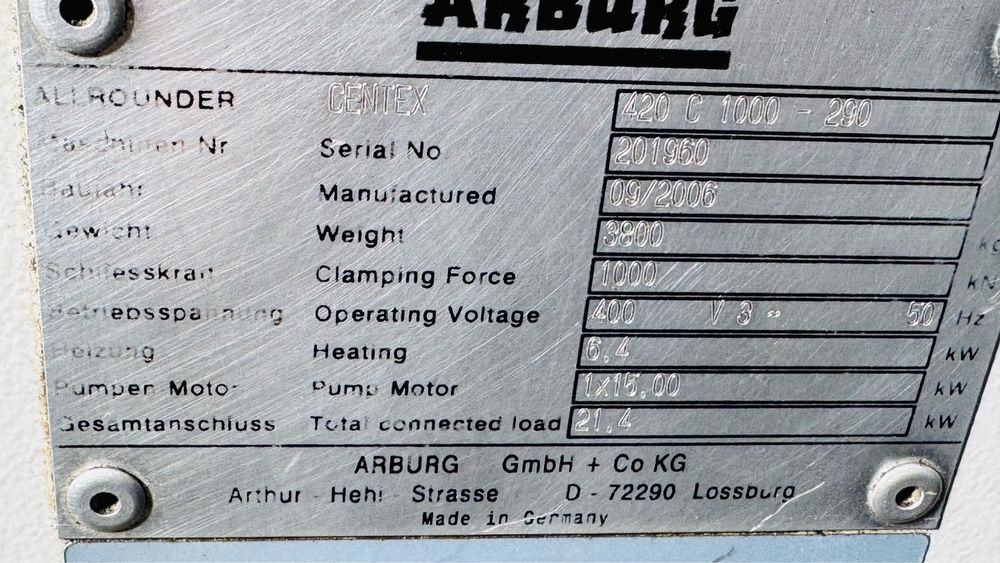 Шприц машина Arburg 470 C  1000 250