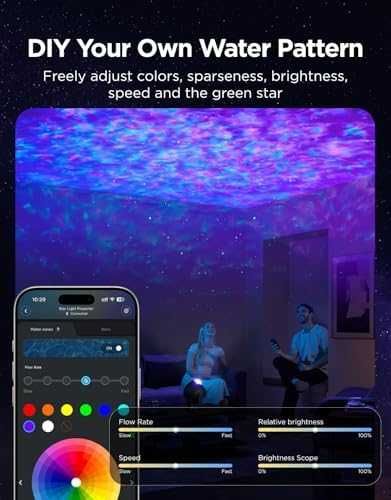 Нов Govee Проектор звездно небе и водни ефекти, 40 режима и бял шум