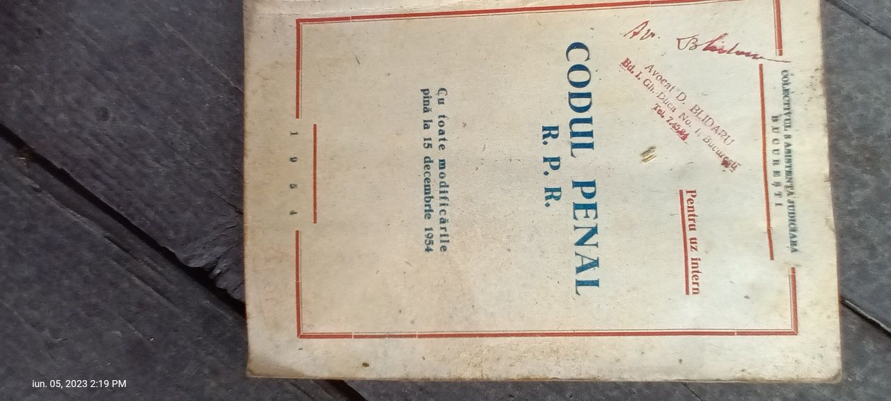 Carti vechi de drept, perioada 1929-1954