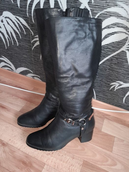 Кожаные сапоги, мех натуральный