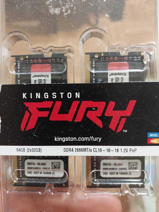 64GB DDR4 2666Mhz Kingston Fury Impact (SODIMM - за лаптоп)