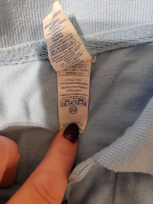 Bluza polo copii 12-14 ani, bumbac, albastru deschis