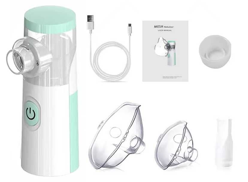Nebulizator Portabil NOU Silentios 2 Masti Copii Adulti  Mesh Baterii