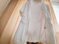 Халат за баня качулка джобове колан бяла хавлия 100% памук размер S