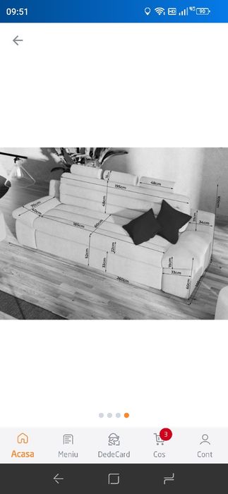 Canapea extensibila 3 locuri