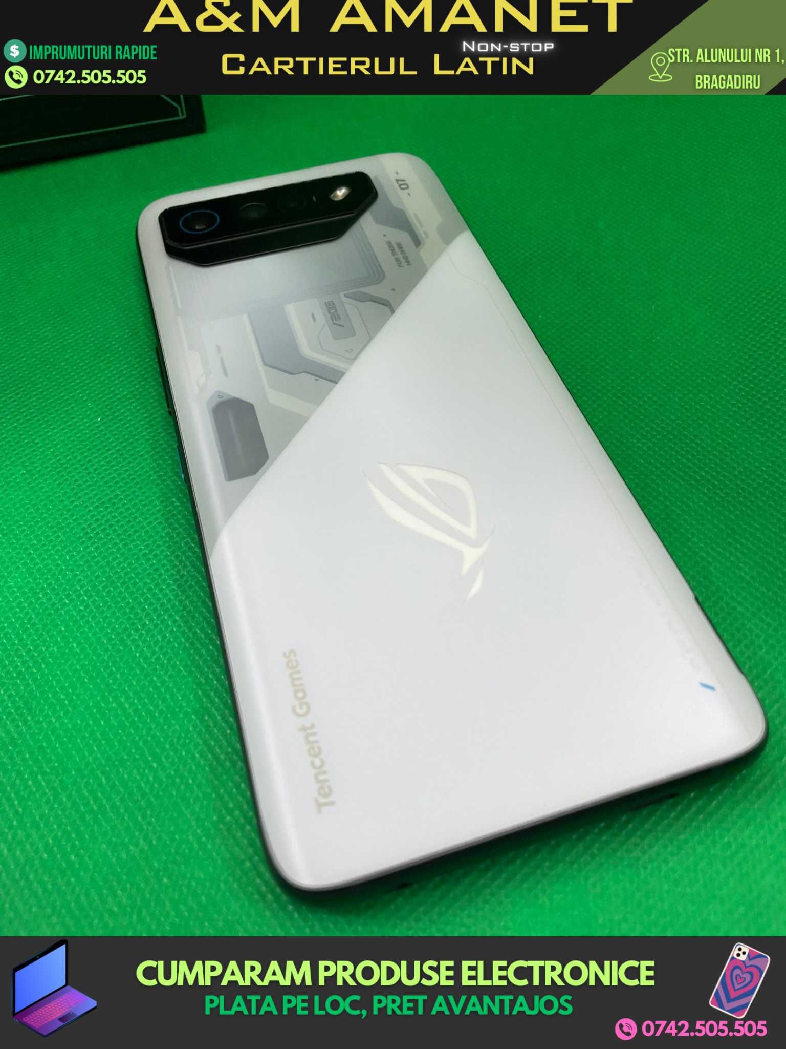 ASUS ROG Phone 7, 12/256GB, White, Garanție și Factură (A&M AMANET)