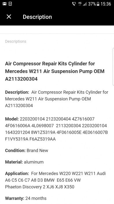 Kit reparatie compresor perne aer: Audi A6 C5 C6 C7 A8, Mercedes s350