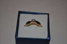 INEL AUR galben si alb 18K + 1 Diamant = 0.20ct. - De logodna !
