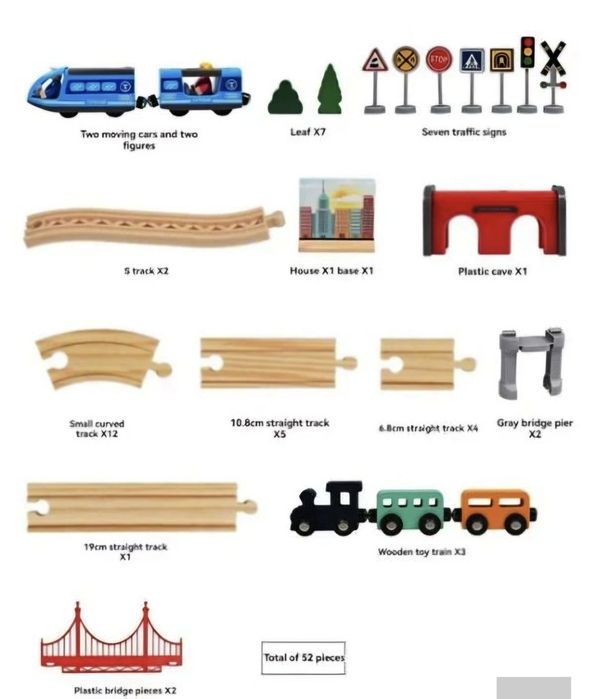 Trenuleț din lemn Montessori