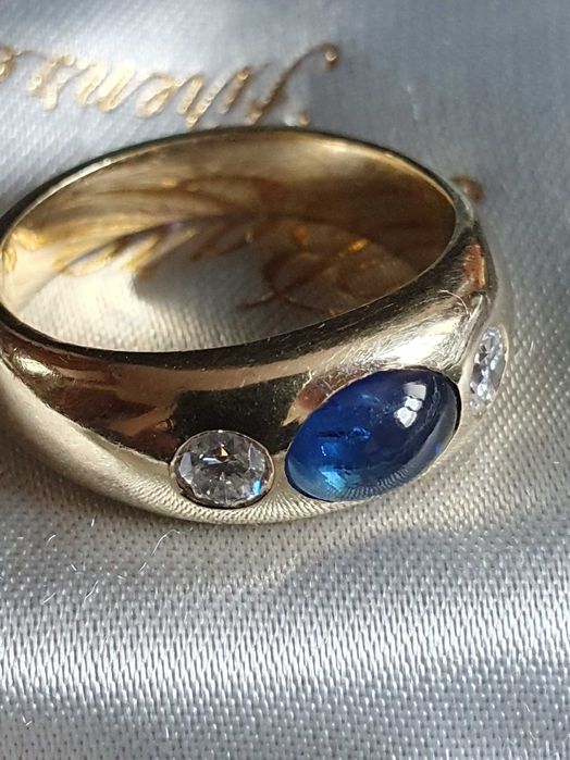 Elegant GYPSY aur cu safir CEYLON si diamante naturale VS