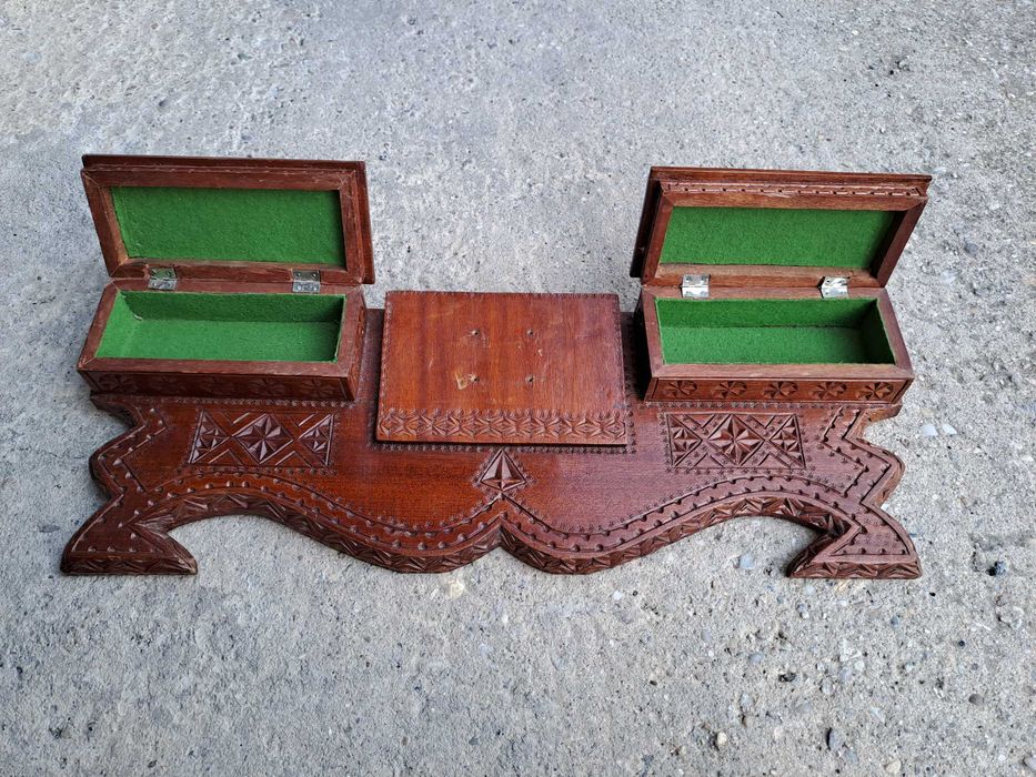 set birou vechi lemn 58 cm