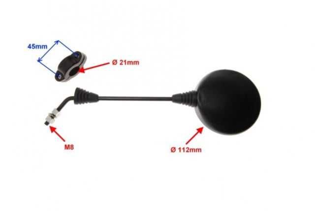 Oglinzi Scuter Rotunde Negre