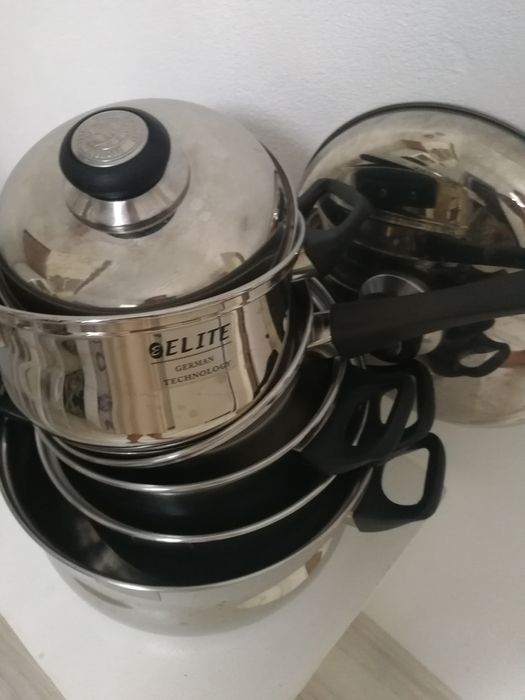 Seturi de oale/cratițe inox . Set ,,Luminarc" de pahare, cești, boluri