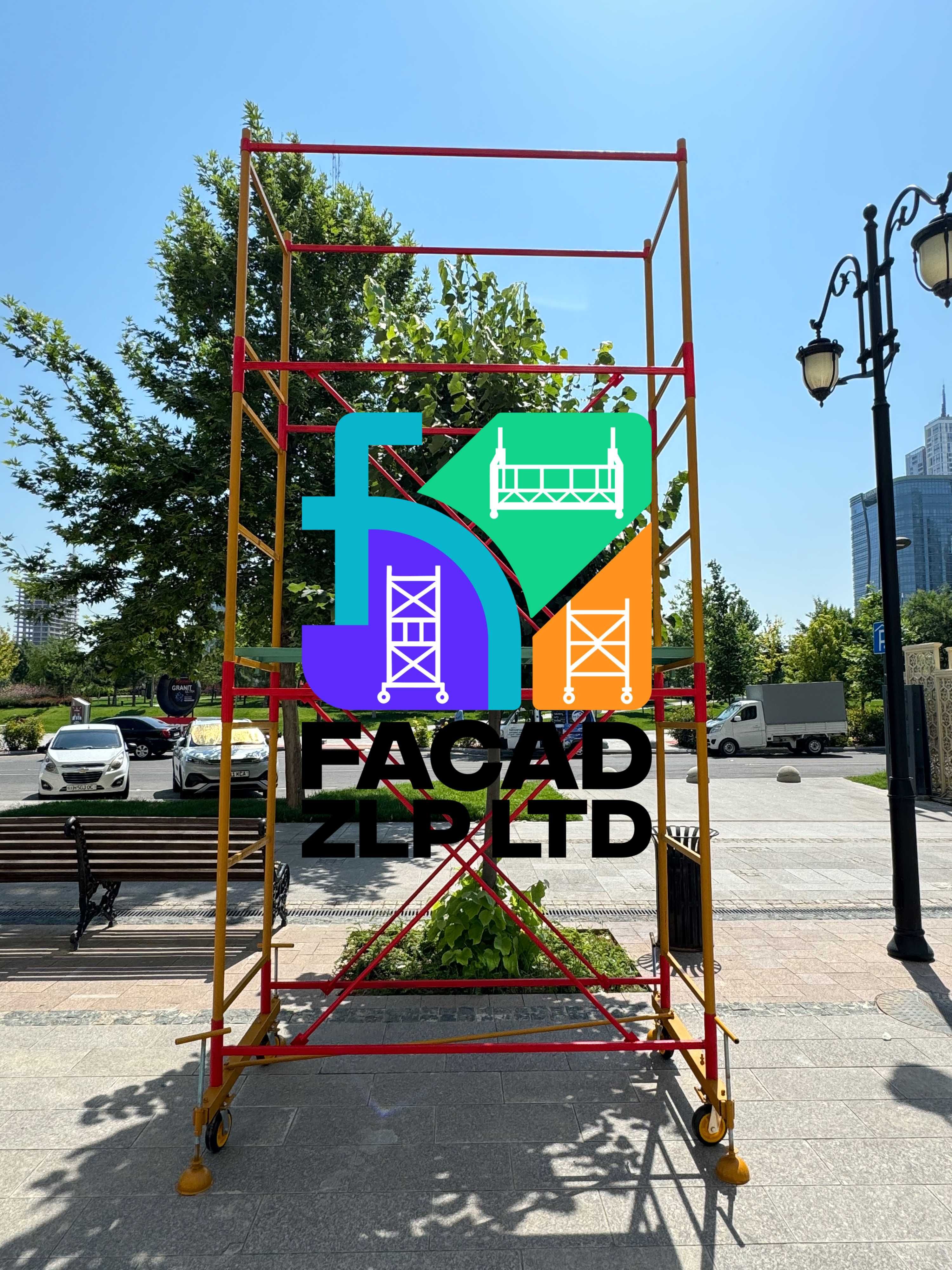 Изготовление разборных строительных лесов на колесах, с настилами тура