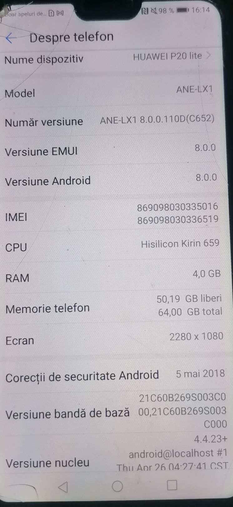 Huawei P20 Lite, În Stare Foarte Bună