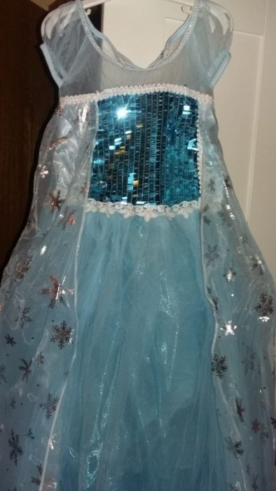 Rochie rochita Frozen Elsa cu volane 5,6,7 ani
