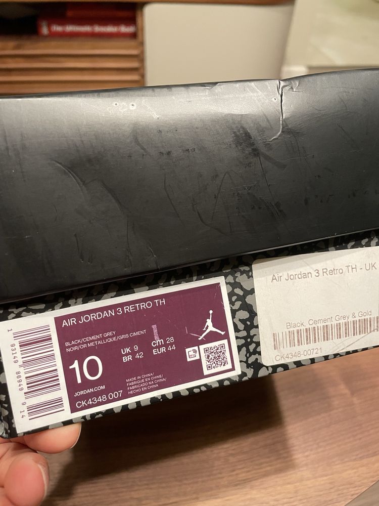 Jordan Retro 3 Tinker Hatfield Black 2019 Размер 44 Оригинал