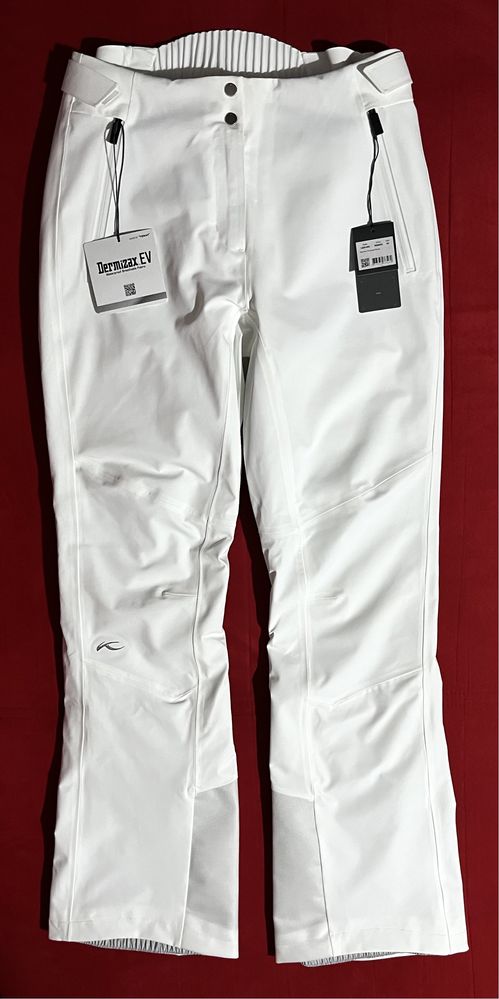 Pantalon ski Kjus alb pantaloni schi albi zapada fas 40 - 42 / M - L