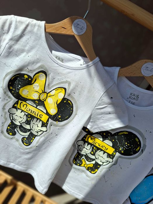 Ръчно рисувана тениска Стич, чаша stitch