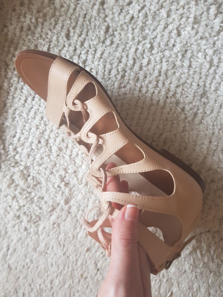 Sandale piele nude Zara 36