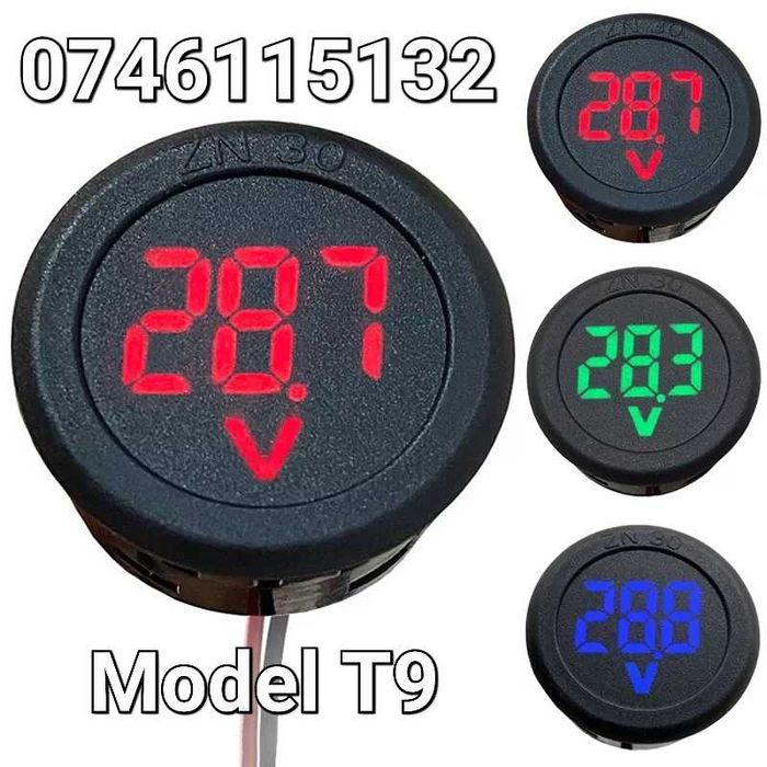 Voltmetru Auto Moto Tractor Camion Trotineta Scuter Electric 0-100V-T9