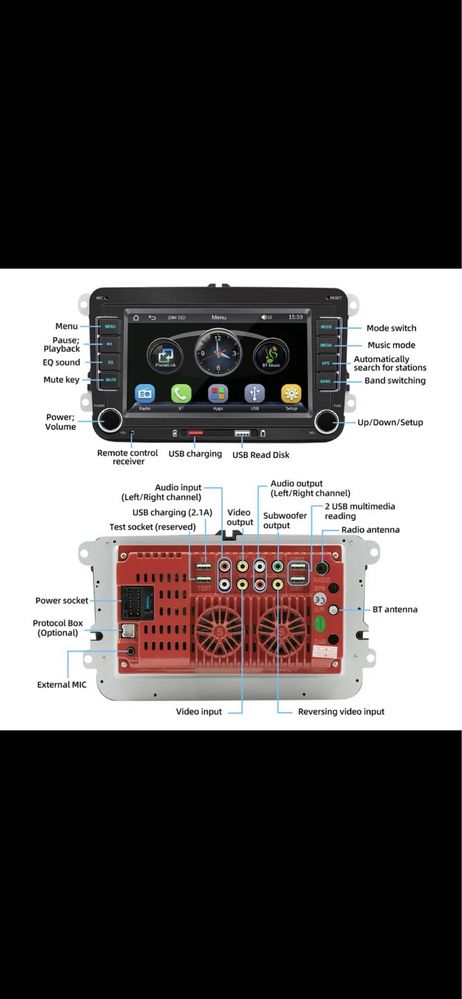 Navigatie GPS 7” Hd Volkswagen CarPlay Android VW/ Skoda