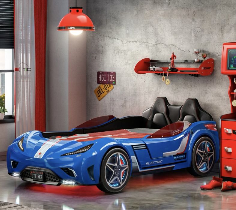 Детско легло - кола GTE Синьо 100/190см