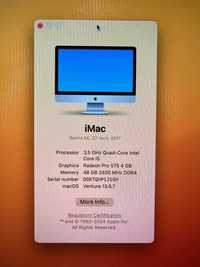 iMac 27 2017 5K Core i5 3,5GHz 48GB