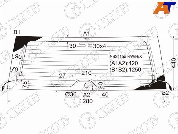 Стекло заднее с обогревом TOYOTA RAV4 #A2# 3/5D 00-05 Toyota Rav 4