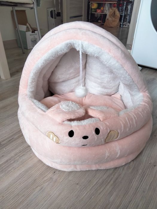 Лежанка мягкая домик для кошек