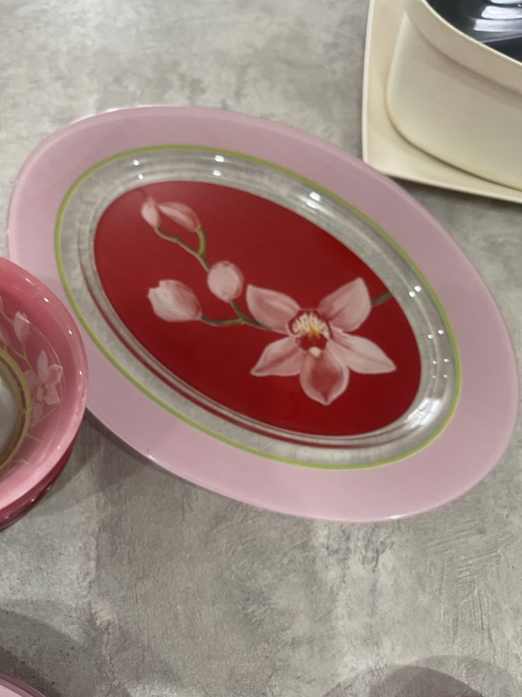 Сервиз люминарк красно розовый