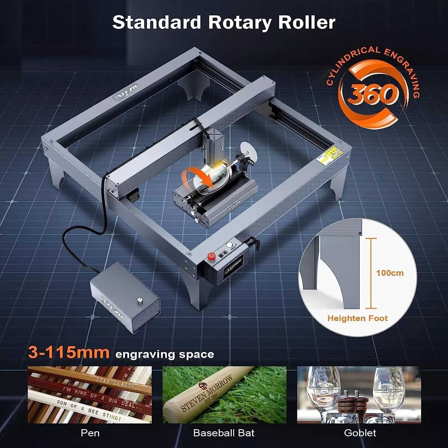 CNC Laser ATEZR P10 10WGravator + Sistem Roller + Compresor Air Assist