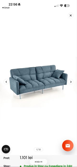 Vand canapea extensibila 2 locuri