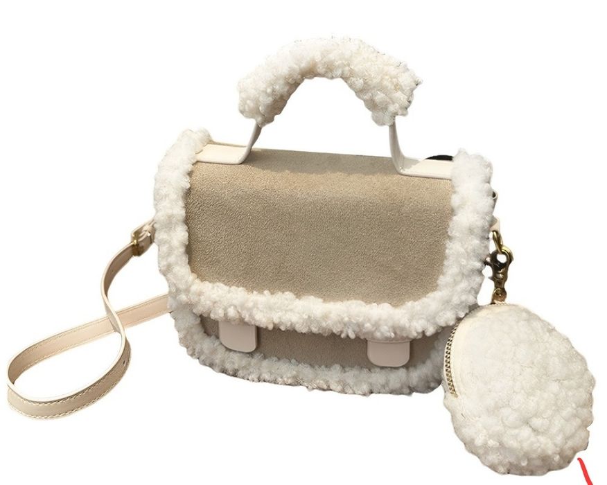 Дамска чанта, Еко кожа/Plus, 22x14см, Кафяво/Бяло