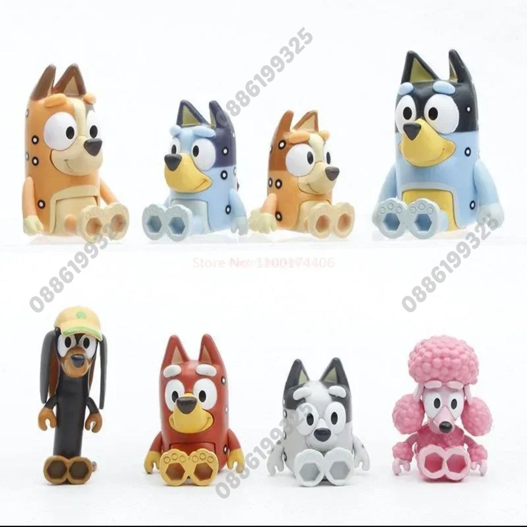 Фигурки за игра Блуи и Бинго всички герои, Bluey and Bingo фигурки