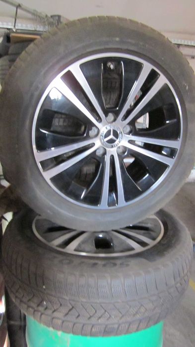 Vand set jante aliaj originale gama mercedes pe 17 cu anvelope iarna