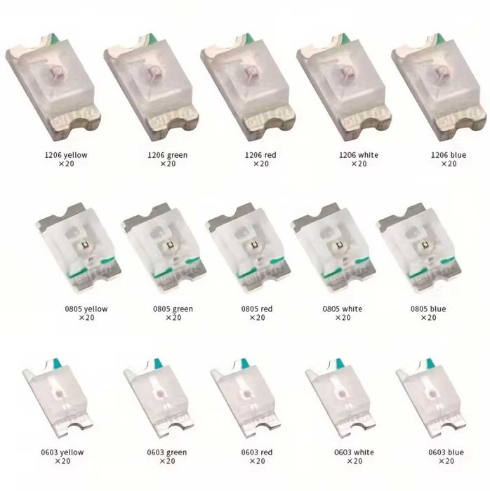 Kit reparatii 300 LED uri0603,0805,1206,roșu,verde,albastru,galben,alb