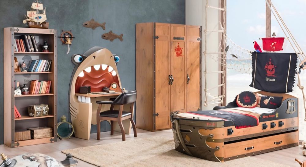 Vand dormitor copii model pirati
