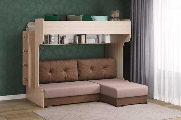 Кровать 2-х ярусная с диваном Аризона угловая