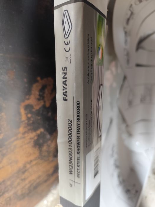 Cădiță dus pătrată, Alba, din otel Fayans