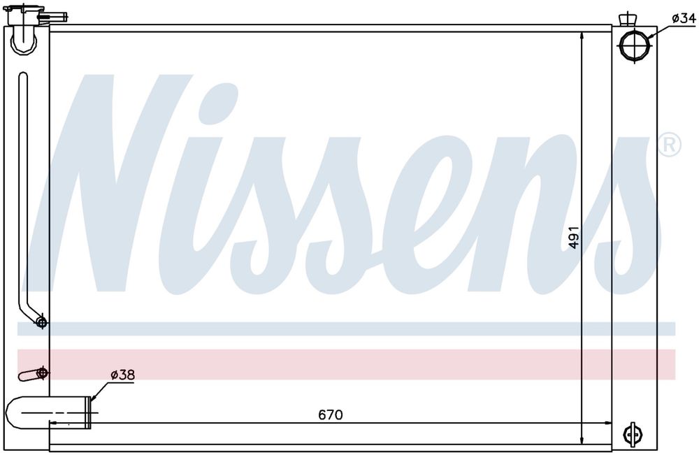 Радиатор основной на LEXUS RX330 RX300 Nissens 64660