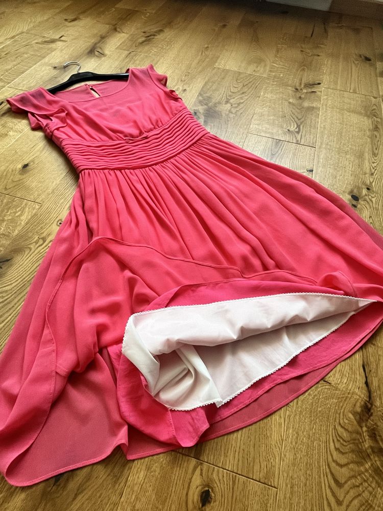 Rochie unicat triplu voal peach - aproape noua!